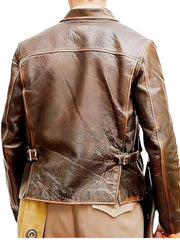 Indiana Jones Harrison Ford The Lost Ark  Bomber Mens Vintage Distressed Brown Bomber Leather Jacket