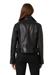 Black Leather Biker Jacket Female