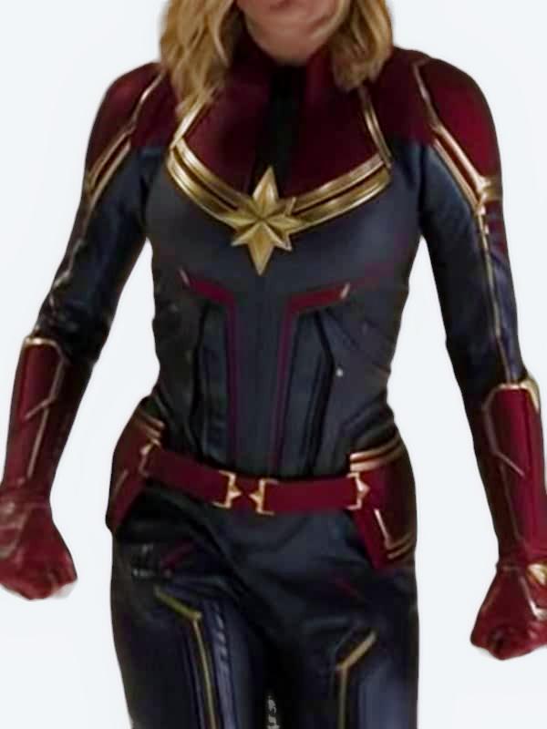 Leather jacket Captain Marvel carol Danvers  Trendy Outerwear Handcrafted Cosplay Costume