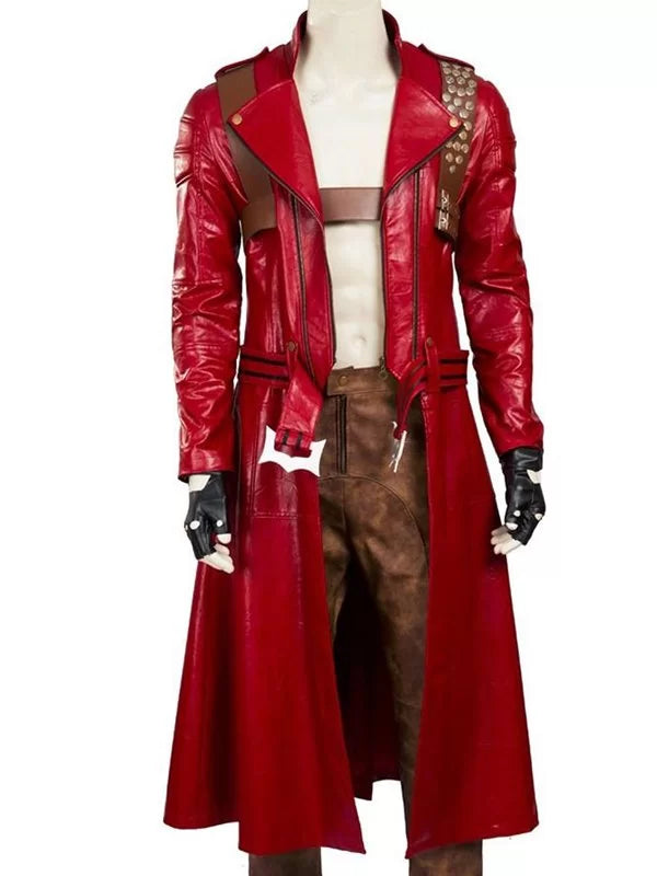 Video Game Devil May Cry3 Dante Red Leather Coat