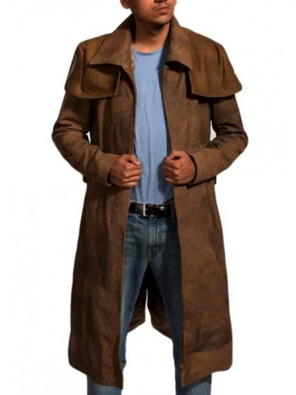 Leather Duster Coat Fallout NCR Veteran Ranger Distressed, gift for him