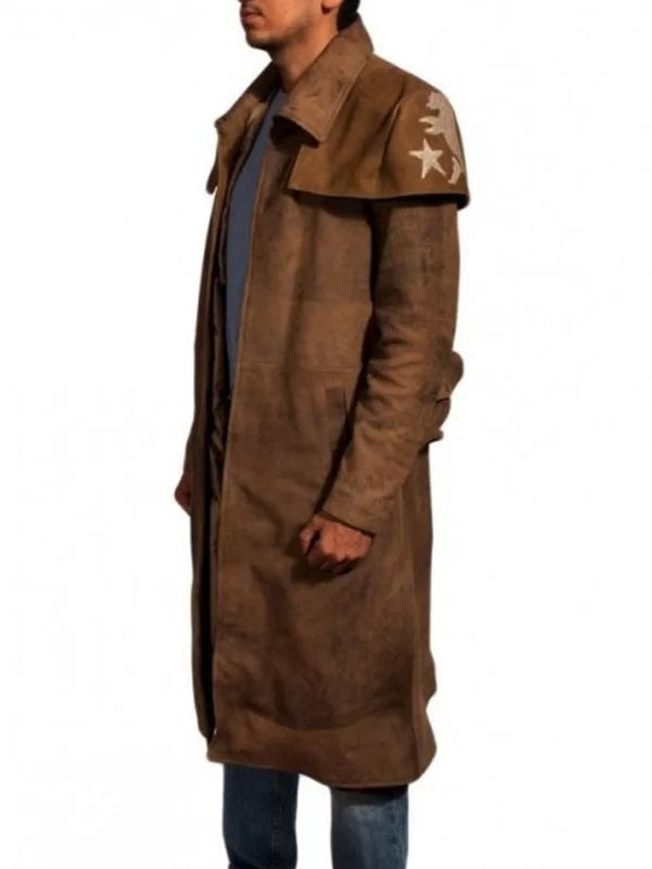 Leather Duster Coat Fallout NCR Veteran Ranger Distressed, gift for him