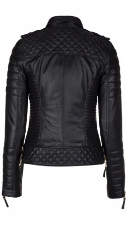 Women’s Trendy Black Leather Biker Jacket