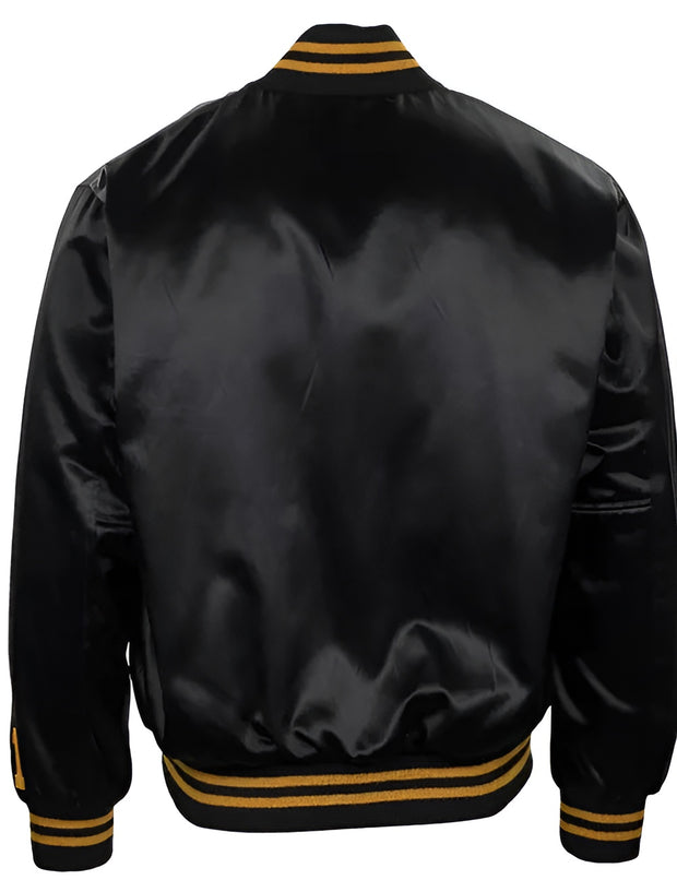Roberto Clemente 1970 Black Satin Bomber Jacket| 90s Leather