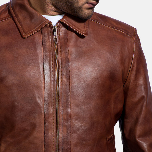 Inferno Brown Leather Jacket | Biker Jacket For mens