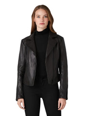 Black Leather Biker Jacket Female