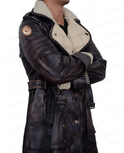 Fallout 4 Elder Maxson Brown Leather Battlecoat With Fur