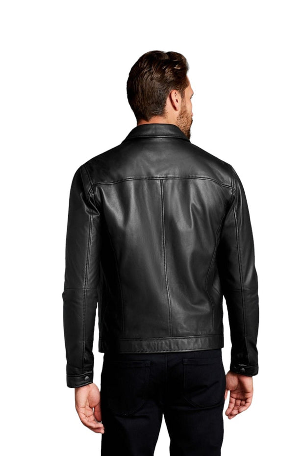 Men's Black Leather Jacket | Racer Style | Vintage 90s Leather | Perfect Gift