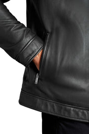 Men's Black Leather Jacket | Racer Style | Vintage 90s Leather | Perfect Gift