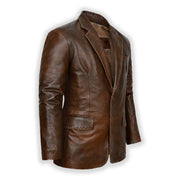 Men's Handmade Dark Brown Leather Biker Jacket | Slim Fit Cafe Racer with Stand Collar | Motorcycle Fashion
