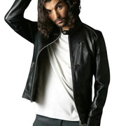 Mens Leather Jacket Premium Lambskin,, Ideal Gift for Him, Classic Biker Style