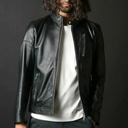 Mens Leather Jacket Premium Lambskin,, Ideal Gift for Him, Classic Biker Style, Perfect for Everyday Wear