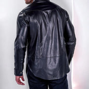 Men's Leather Shirt - Black, Brown Retro Shirt - Gift For Him,Father,s day gift
