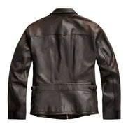 1950s Vintage Style Distressed Leather Jacket, Mens Handmade Motorcycle Bomber Jacket