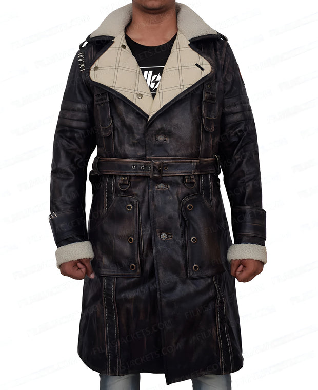 Fallout 4 Elder Maxson Brown Leather Battlecoat With Fur