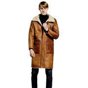 Men's B3 Shearling Jacket - Long Winter Slim Coat