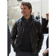 Tom Cruise Mission Impossible Fallout Leather Jacket |  Ethan Hunt  Leather Jacket