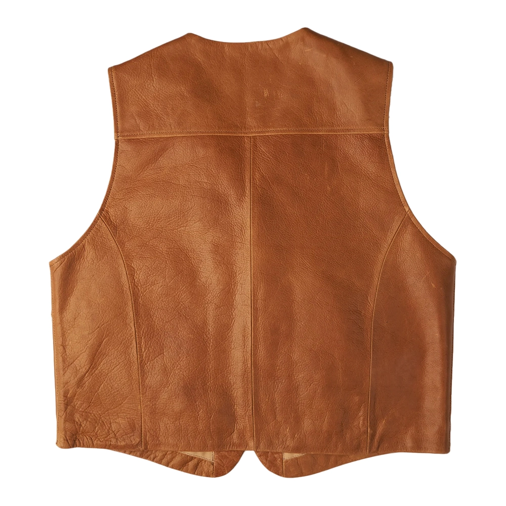 Clay Brown Classic Lapel Leather Vest