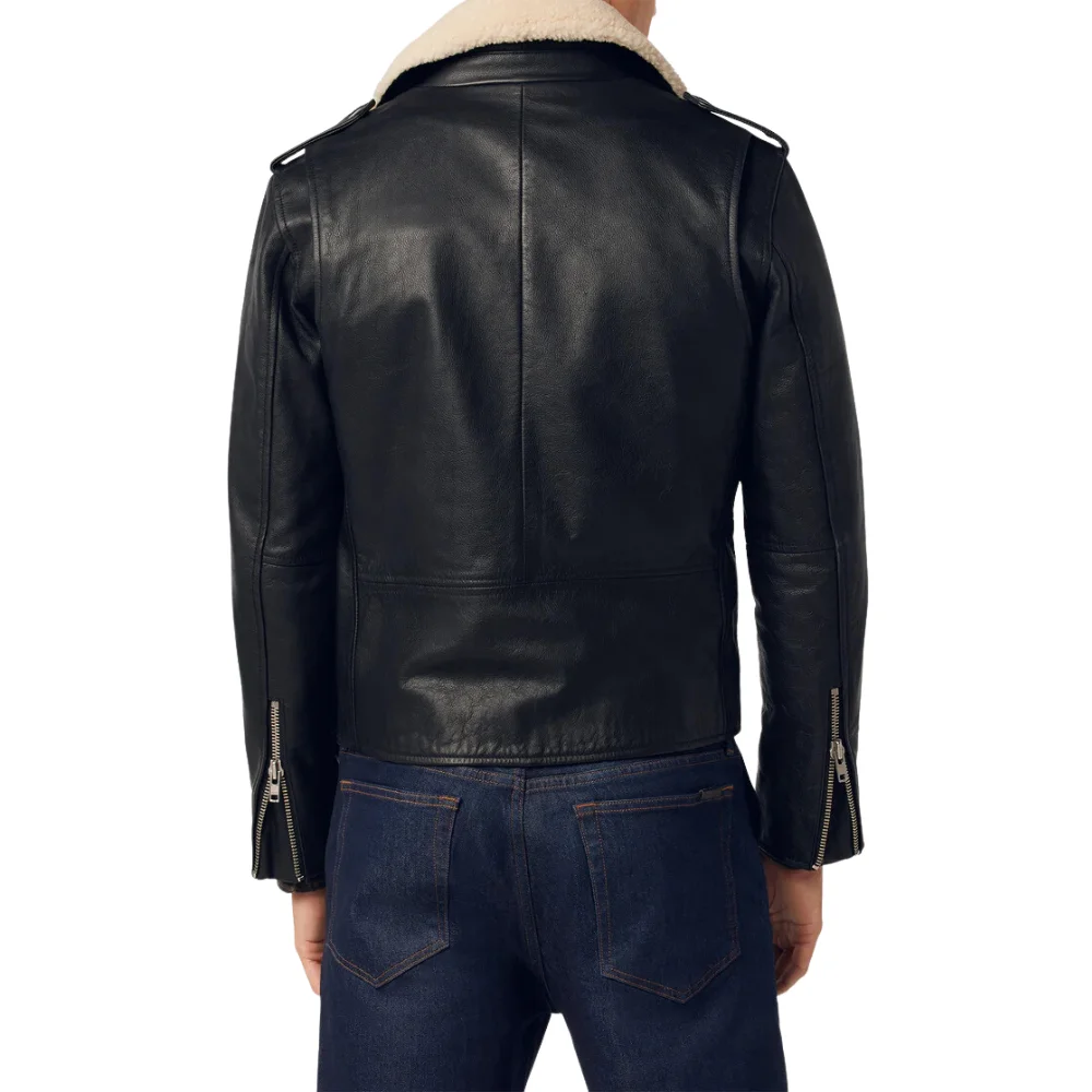 Mens Black Aviator Leather Jacket