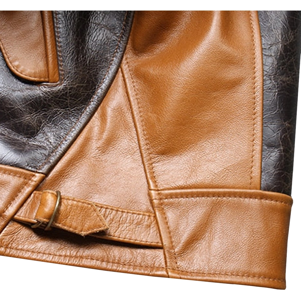 Menโs Brown and Black Vintage Leather Jacket