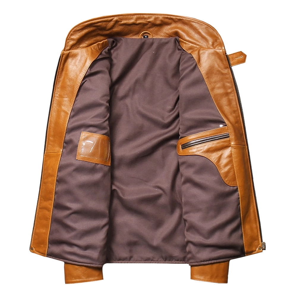 Menโs Brown and Black Vintage Leather Jacket