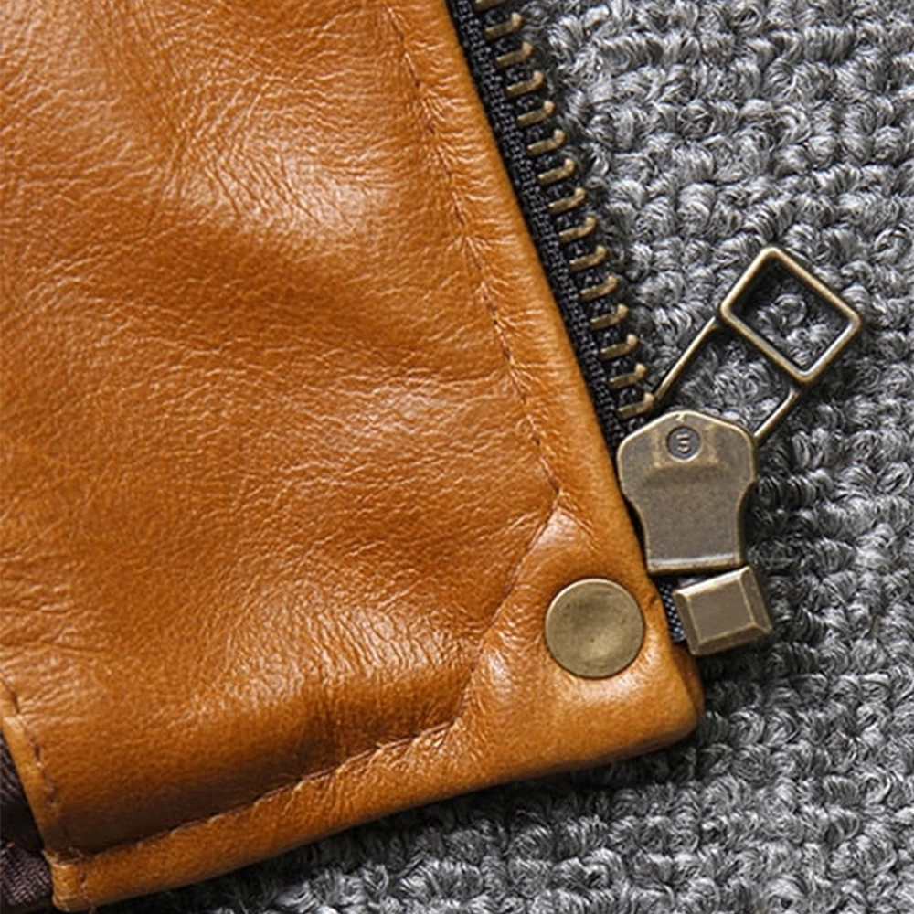 Menโs Brown and Black Vintage Leather Jacket