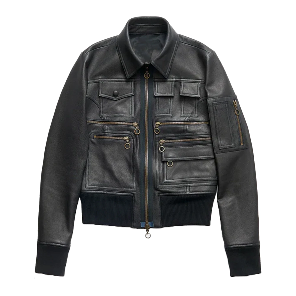 Women’s Aviator Black Bomber Leather Jacket